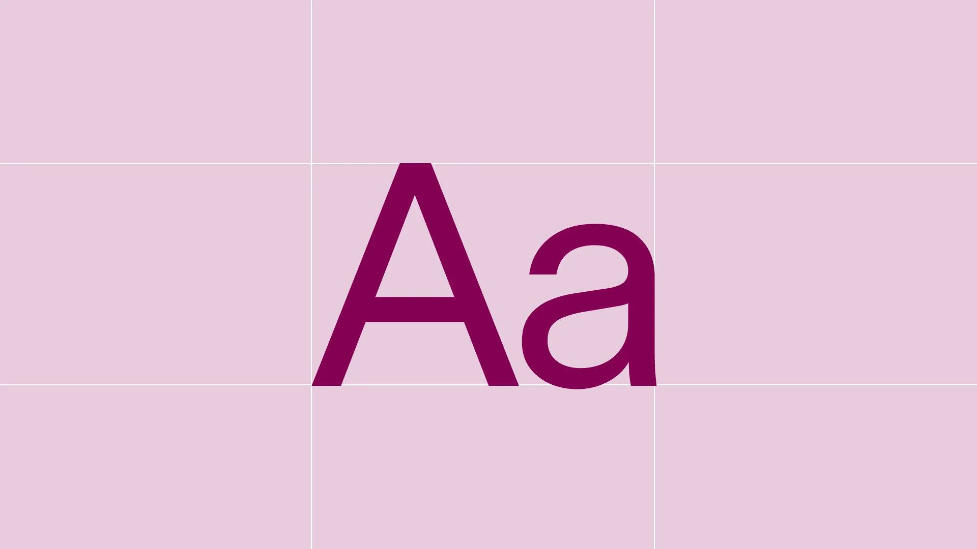 Die Grotesk specimen: Aa in Pompadour on a lilac grid
